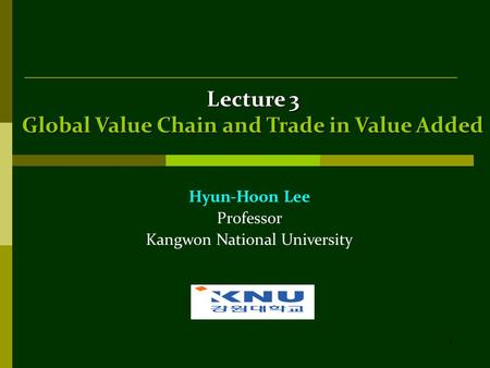 Global Value Chain and Trade in Value Added