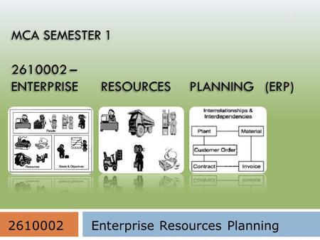 MCA SEMESTER 1 2610002 – ENTERPRISE RESOURCES PLANNING (ERP) 1 2610002Enterprise Resources Planning.