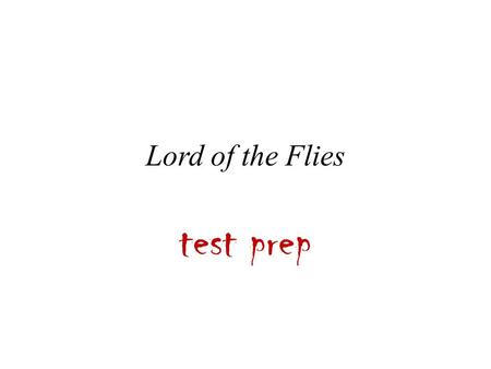 Lord of the Flies test prep. How does Ralph gather the boys together on the island? He blows a conch.