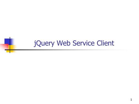 11 jQuery Web Service Client. 22 Objectives You will be able to Use JSON (JavaScript Object Notation) for communcations between browser and server methods.