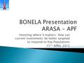 Investing where it matters: How can current investments be better targeted to respond to Key Populations 15 TH APRIL 2015.