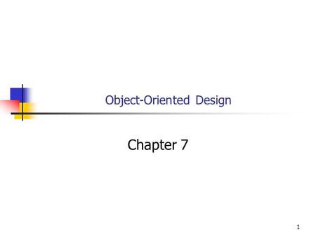 Object-Oriented Design Chapter 7 1. Objectives You will be able to Use the this reference in a Java program. Use the static modifier for member variables.