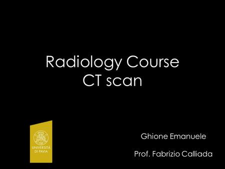 Radiology Course CT scan