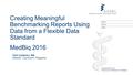 Creating Meaningful Benchmarking Reports Using Data from a Flexible Data Standard MedBiq 2016 Terri Cameron, MA Director, Curriculum Programs.