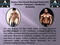 Online Diet Coach Personal Instructor Provider Company | Aesthetics Academy Are you looking for diet coach online personal instructor provider company.