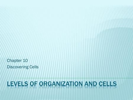 Chapter 10 Discovering Cells. 1. All living things are made of one or more cells. 2. The cell is the basic unit of life in which the activities of life.