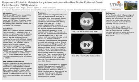 Authors: Syed H. Jafri ¹, Angel I. Blanco¹, Bonnie A. Labdi², Shan Guo¹. UT Houston department of medicine, Division of Oncology Department of Pharmacy.