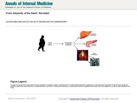 Date of download: 6/21/2016 From: Adiposity of the Heart*, Revisited Ann Intern Med. 2006;144(7):517-524. doi:10.7326/0003-4819-144-7-200604040-00011 Concept.