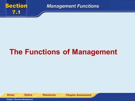 The Functions of Management. Introduction to Management If a firm has employees, then some type of management is necessary. management the process or.