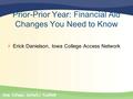 Prior-Prior Year: Financial Aid Changes You Need to Know  Erick Danielson, Iowa College Access Network.