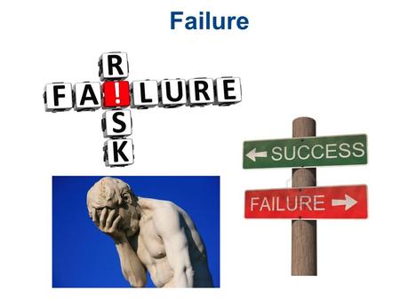 Failure. 1. What does failure mean? 2. What does it take to succeed? - in school, in life, in business? 3. For students, is failure good or bad? 4. Can.