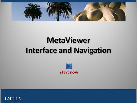 MetaViewer Interface and Navigation start now. What is MetaViewer? Log On/Off to the system Main Window and Panes Master Index and Folder Pane Account.