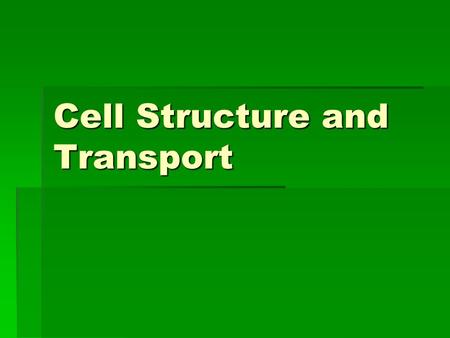 Cell Structure and Transport. Famous Scientists  Anton van Leeuwenhoek: “father of microscope”; noticed tiny organisms living in pond water  Robert.