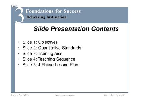 Chapter 12: Teaching Skills Lesson 3: Delivering Instruction NEFE Introduction: Setting Financial Goals Unit Delivering Instruction Foundations for Success.