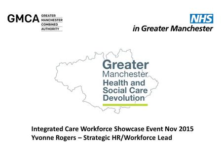 Integrated Care Workforce Showcase Event Nov 2015 Yvonne Rogers – Strategic HR/Workforce Lead.