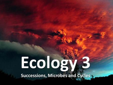 Ecology 3 Successions, Microbes and Cycles. Successions A succession is a series of steps that occur in an ecosystem over time Ecosystems use successions.