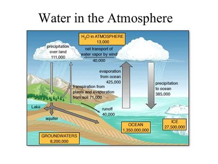 Water in the Atmosphere. Hydrological(Water) Cycle.