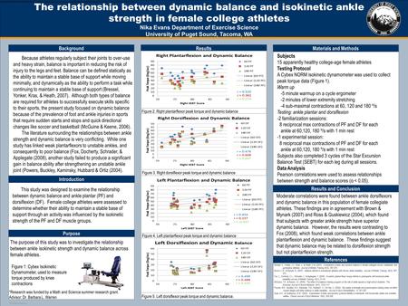 TEMPLATE DESIGN © 2008 www.PosterPresentations.com The relationship between dynamic balance and isokinetic ankle strength in female college athletes Nika.