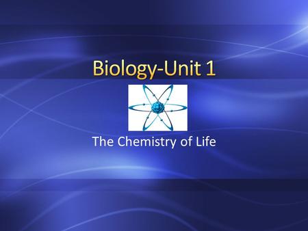 The Chemistry of Life. Biosphere Biodivers ity Biology Organism -- includes everything that lives on Earth, and every place where those things live --