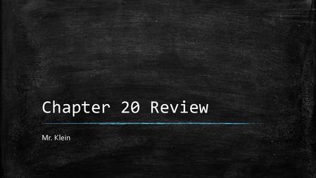 Chapter 20 Review Mr. Klein. The Renaissance & Italy Between 1350 and 1650 people had a renewed interest in learning and the arts. This renewed interest.