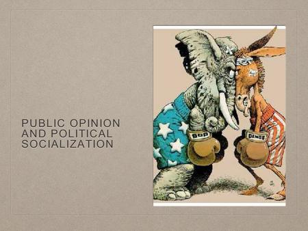 PUBLIC OPINION AND POLITICAL SOCIALIZATION. DEFINING PUBLIC OPINION The aggregate of individual attitudes or beliefs shared by some portion of the adult.