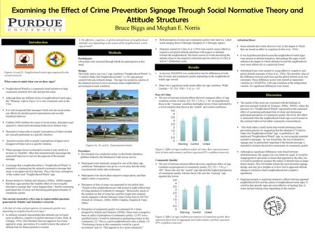 Examining the Effect of Crime Prevention Signage Through Social Normative Theory and Attitude Structures Bruce Biggs and Meghan E. Norris Results  Neighborhood.