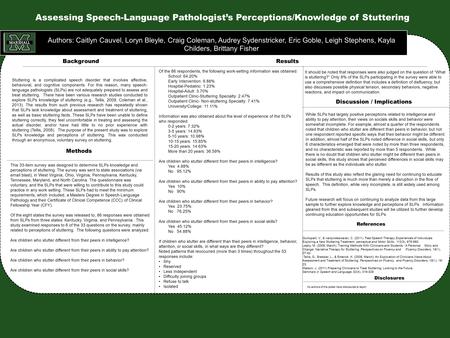 Authors: Caitlyn Cauvel, Loryn Bleyle, Craig Coleman, Audrey Sydenstricker, Eric Goble, Leigh Stephens, Kayla Childers, Brittany Fisher Background Assessing.