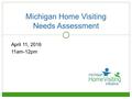 Michigan Home Visiting Needs Assessment April 11, 2016 11am-12pm.