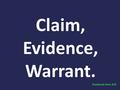 Claim, Evidence, Warrant. Notebook Item #10. #What is a claim? Claim: The overall focus statement of a paper (Thesis)or of a paragraph (Topic Sentence)