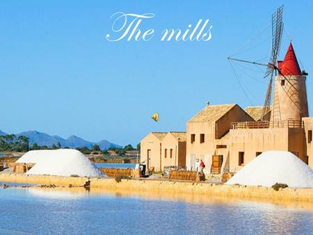 The mills. Via del sale The mills are a feature of Trapani. In fact, we can find many mills in the path that goes from Trapani to Marsala is called 