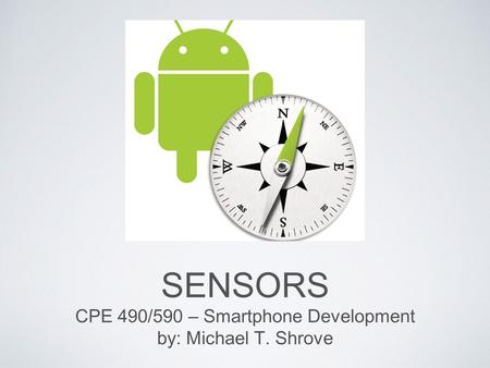 CPE 490/590 – Smartphone Development