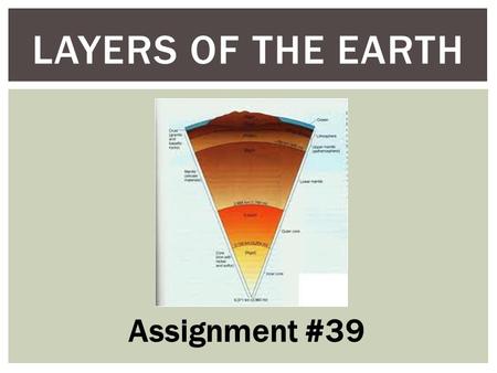 Layers of the Earth Assignment #39.