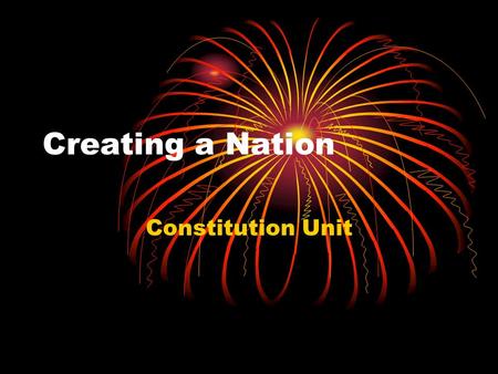 Creating a Nation Constitution Unit. Do Now: why did some states prefer representation based on population and others prefer it to be equal.