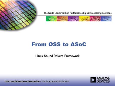 Linux Sound Drivers Framework