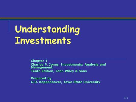 Understanding Investments