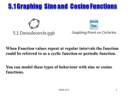 5.1 Graphing Sine and Cosine Functions