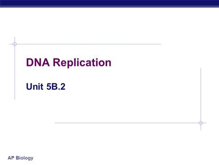 DNA Replication Unit 5B.2.