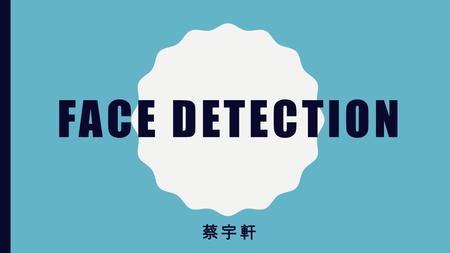 Face Detection 蔡宇軒.