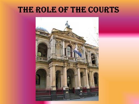 The Role of the Courts. What is Common Law? Common Law is law developed through the courts. Also known as Judge-made law and case law. It is created when.