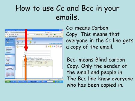 How to use Cc and Bcc in your  s.