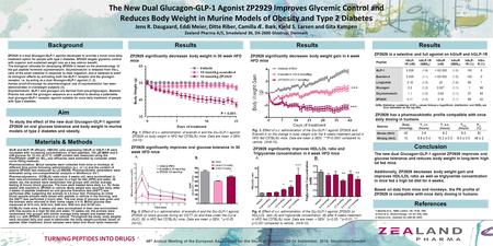 TURNING PEPTIDES INTO DRUGS Background Materials & Methods 1) Bataille et al., FEBS Letters, 146, 79-86, 1982. 2) Gros et al., Endocrinology, 133, 631-638,