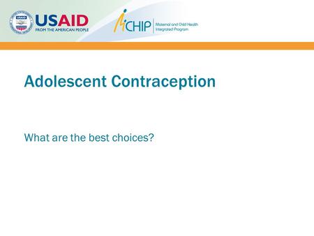 Adolescent Contraception