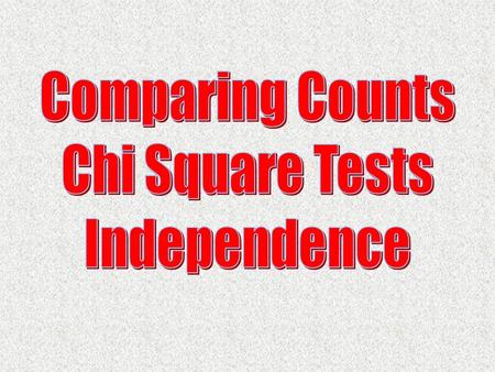 Comparing Observed Distributions A test comparing the distribution of counts for two or more groups on the same categorical variable is called a chi-square.