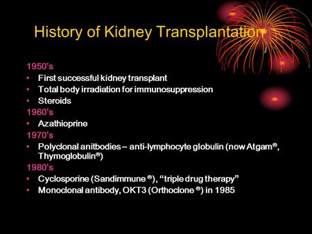 History of Kidney Transplantation