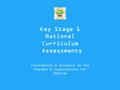 Key Stage 1 National Curriculum Assessments Information & Guidance on the Changes & Expectations for 2015/16.