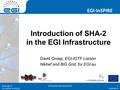 Www.egi.eu EGI-InSPIRE RI-261323 EGI-InSPIRE www.egi.eu EGI-InSPIRE RI-261323 Introduction of SHA-2 in the EGI Infrastructure David Groep, EGI-IGTF Liaison.