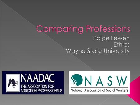  Counseling substance abuse users.  NASW: National Association of Social Workers- code of ethics.  NAADAC: National Association of Alcoholism and.