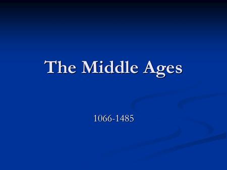 The Middle Ages 1066-1485. William the Conqueror & Normans The _________ never withdrew from England. William, the duke of Normandy, wanted to _______.