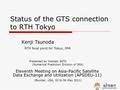 Status of the GTS connection to RTH Tokyo Eleventh Meeting on Asia-Pacific Satellite Data Exchange and Utilization (APSDEU-11) (Boulder, USA, 02 to 06.