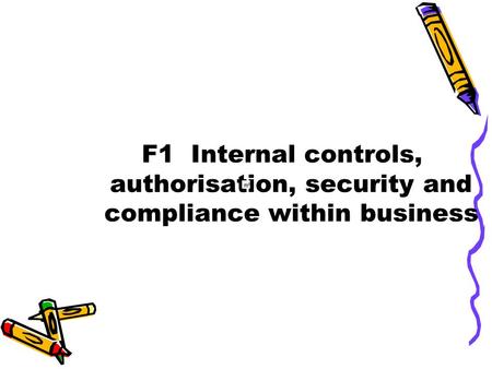 1. Internal control system